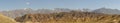 Panorama of Chu River Valley gorge in rural Kyrgyzstan