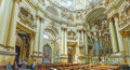 Panorama of church`s interior