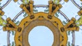 Panorama Circular tractor emblem made with a part in photo