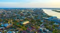 Panorama of the city of Astrakhan on the Volga River Royalty Free Stock Photo