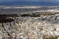 Panorama of the city of Athens from Lycabettus hill, Greece Royalty Free Stock Photo