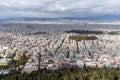 Panorama of the city of Athens from Lycabettus hill, Greece Royalty Free Stock Photo