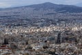 Panorama of the city of Athens from Lycabettus hill, Greece Royalty Free Stock Photo