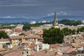 Panorama of the city of Avignon with a bell tower of a medieval church Royalty Free Stock Photo