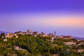 Panorama of the city of Bergamo Alta, Italy, at sunset. Royalty Free Stock Photo