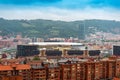 Panorama of the city of Bilbao, view of the San Mames Stadium, Basque Country, Spain