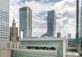 Panorama of city center Warsaw, Poland