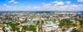 Panorama of the city and the Central Square and the shopping arcade, architectural heritage in the historical part of Kostroma. Royalty Free Stock Photo