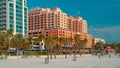 Panorama of city Clearwater Beach FL. Clearwater Beach Florida. Summer vacations in Florida. Beautiful View on Hotels Royalty Free Stock Photo