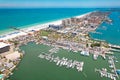 Panorama of city Clearwater Beach FL. Clearwater Beach Florida. Summer vacations in Florida. Beautiful View on Hotels Royalty Free Stock Photo