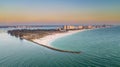 Panorama on city Clearwater Beach FL. Summer vacations in Florida. Beautiful View on Hotels and Resorts on Island. Royalty Free Stock Photo