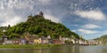 Panorama of the city of Cochem at the Moselle river Royalty Free Stock Photo