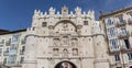 Panorama of the city gate at the Santa Maria bridge in Burgos