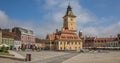 Panorama of city hall on the Piata Sfatului in Brasov Royalty Free Stock Photo