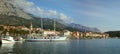 Panorama of the city of Makarska under the Biokovo
