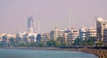 Panorama of the city of Mumbai in the haze. India.