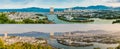 Panorama of the city of Nha Trang 2017 and 2020. City change, Vietnam. Panoramic daytime view of Nha Trang city, popular Royalty Free Stock Photo