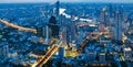 Panorama city at night, Bangkok Thailand Royalty Free Stock Photo