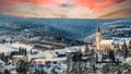 panorama of the city Oberwiesenthal in saxony germany Royalty Free Stock Photo