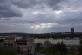 Panorama of the city overlooking the Sava River in Belgrade Royalty Free Stock Photo