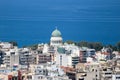 Panorama of the city Patras in Greece with Church of Saint Andrew Royalty Free Stock Photo