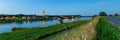 Panorama of the city of Rhenen Netherlands right after sunset Royalty Free Stock Photo