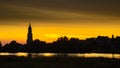 Panorama of the city of Rhenen Netherlands during sunset Royalty Free Stock Photo