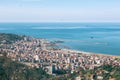 panorama of the city of Rize in the Turkish region of Karadeniz, landscape overview of the cityscape, houses, buildings, the Black Royalty Free Stock Photo