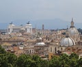Panorama of the city of Rome seen from Castel San Angelo with al Royalty Free Stock Photo