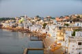 Panorama of the city and sacred lake. India, Pushkar