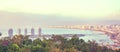 Panorama of the city of Sanya, a view of the city in the highest point, the island of the Phoenix.