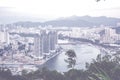 Panorama of the city of Sanya, a view of the city in the highest point, the island of the Phoenix.