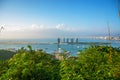 Panorama of the city of Sanya, a view of the city in the highest point, the island of the Phoenix.