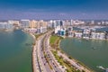 Panorama of City Sarasota FL. Beautiful beaches in Florida. Spring or summer vacations in Florida