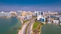 Panorama of City Sarasota FL. Beautiful beaches in Florida. Spring or summer vacations in Florida