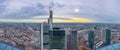 Panorama of the city skyscrapers Commerz bank, view to the south from the Main tower. Frankfurt am Main, Germany. 16 December 2019