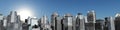 Panorama of the city. sun over the city Royalty Free Stock Photo