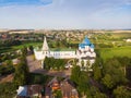 Panorama of city Suzdal, Russia. Nativity Cathedral of Suzdal Kremlin view from above Royalty Free Stock Photo