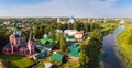 Panorama of city Suzdal, Russia. Nativity Cathedral of Suzdal Kremlin view from above Royalty Free Stock Photo