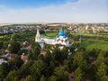 Panorama of city Suzdal, Russia. Nativity Cathedral of Suzdal Kremlin view from above Royalty Free Stock Photo