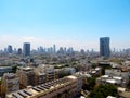 Panorama of the city of Tel-Aviv with new and old districts of the city. Summer of 2018 Royalty Free Stock Photo