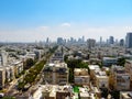 Panorama of the city of Tel-Aviv with new and old districts of the city. Summer of 2018 Royalty Free Stock Photo