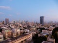 Panorama of the city of Tel-Aviv with new and old districts of the city. Summer of 2018 Royalty Free Stock Photo