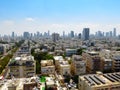 Panorama of the city of Tel-Aviv with new and old districts of the city. Summer of 2018 Royalty Free Stock Photo