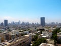 Panorama of the city of Tel-Aviv with new and old districts of the city. Summer of 2018 Royalty Free Stock Photo