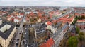 Panorama cityscape of Copenhagen, Denmark from lookout tower