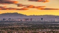 Panorama cityscape view of Las Vegas at sunset in Nevada, USA