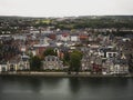 Panorama cityscape view of Namur city from historic medieval fortress citadel Meuse Maas river Wallonia Belgium Europe