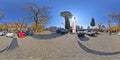 360 panorama of a classic car show on Bulevardul Cetatii, Targu Mures, Romania