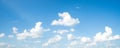 Panorama of clear blue sky with white cloud background Royalty Free Stock Photo